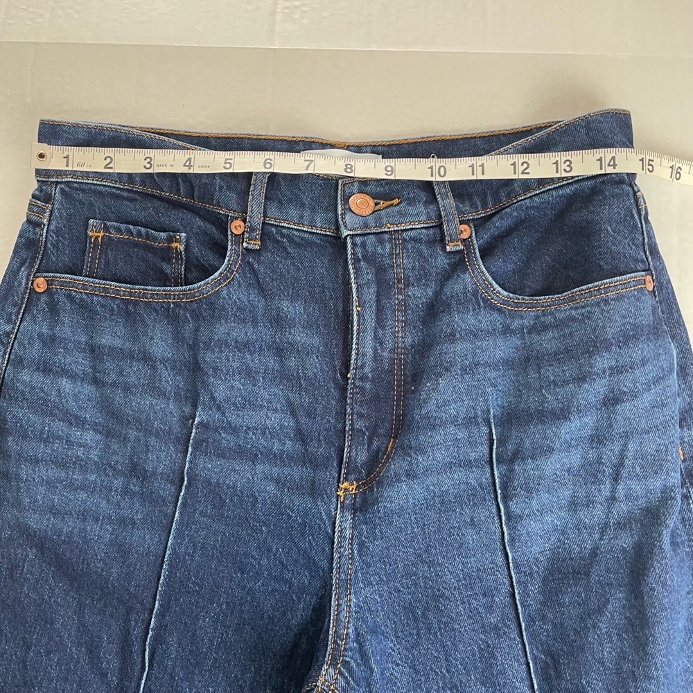 LOFT Dark Wash Straight Leg Jeans With Front Seam Size 28 6 - Picture 9 of 11